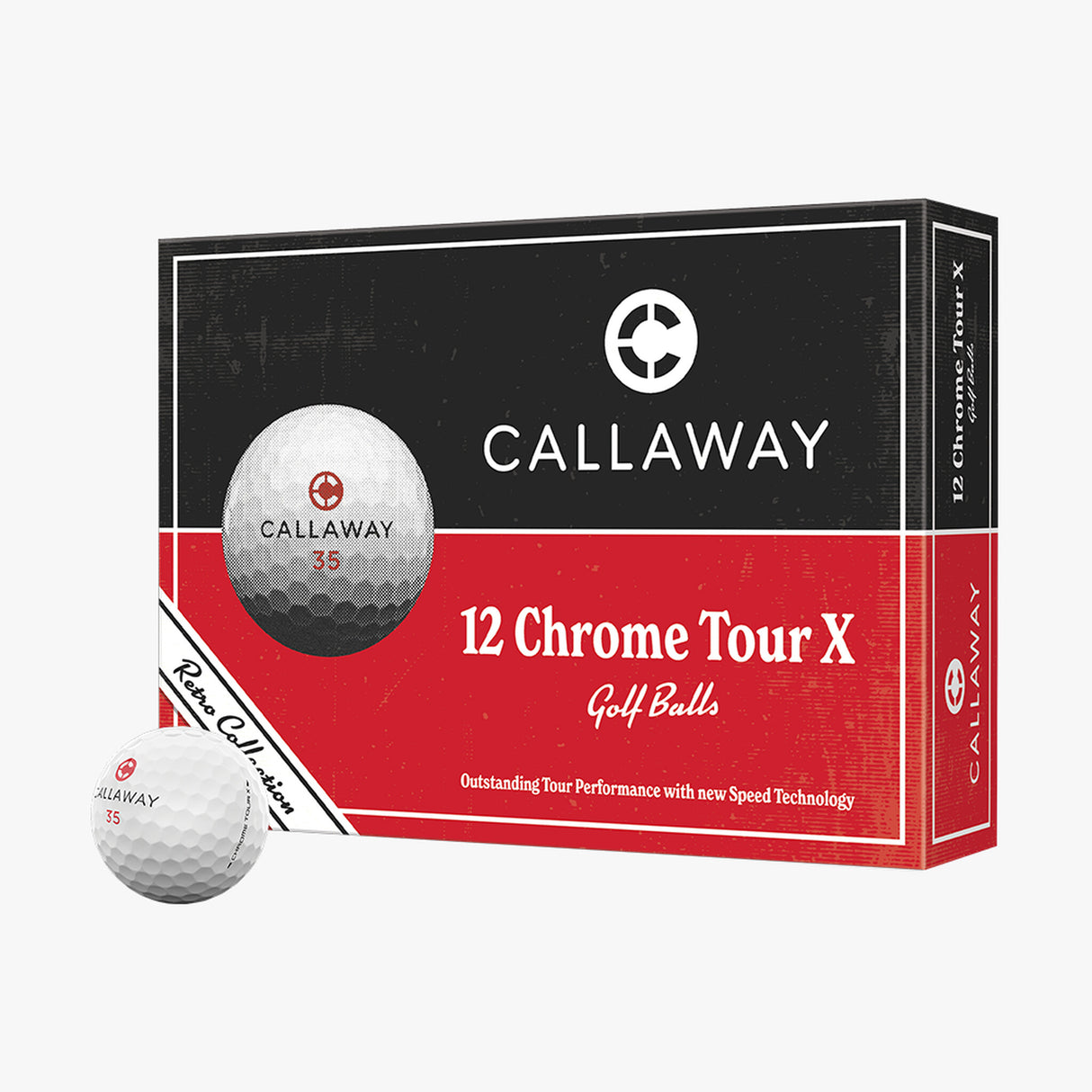 Chrome Tour X Retro Golf Ball - Gunnedah Golf Hub